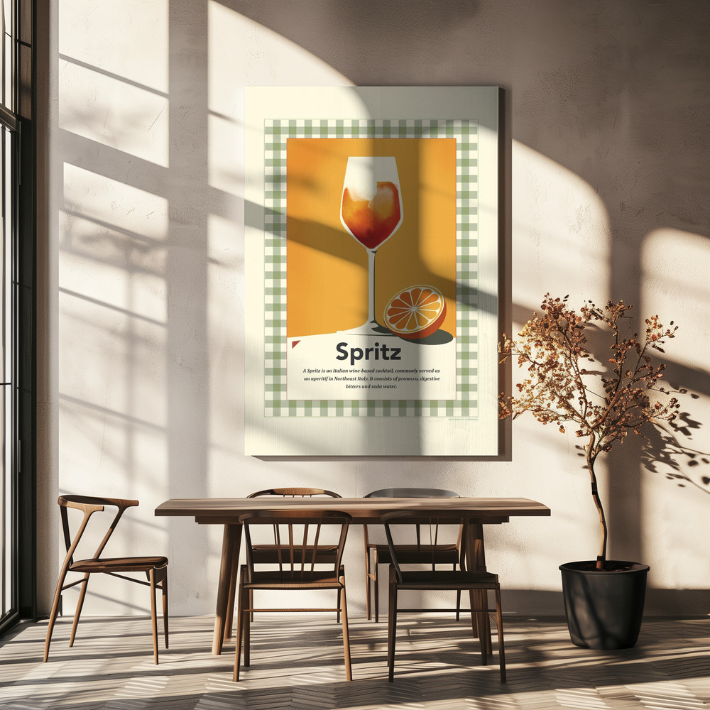 Lærred - Spritz retro print over spisebordet