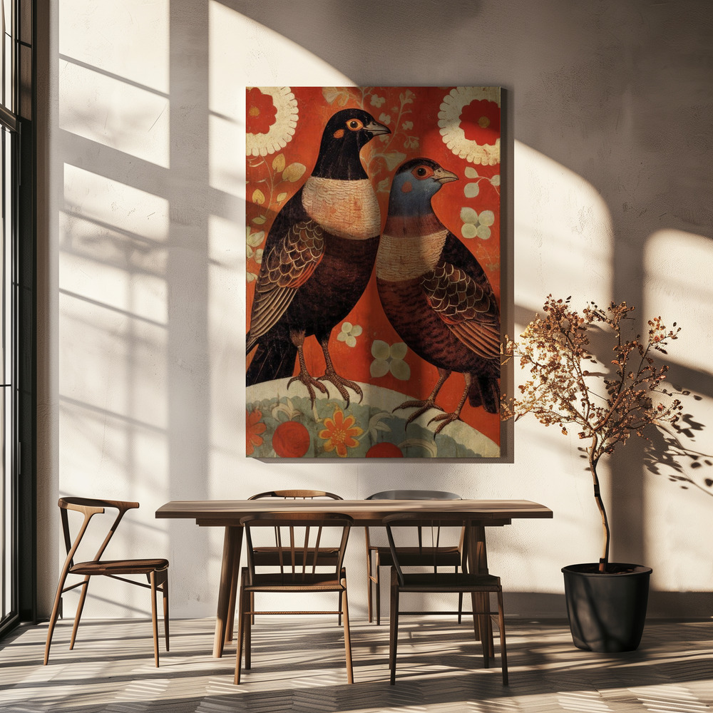 Canvas taulu - Nostalgic Birds ruokapöydän yli