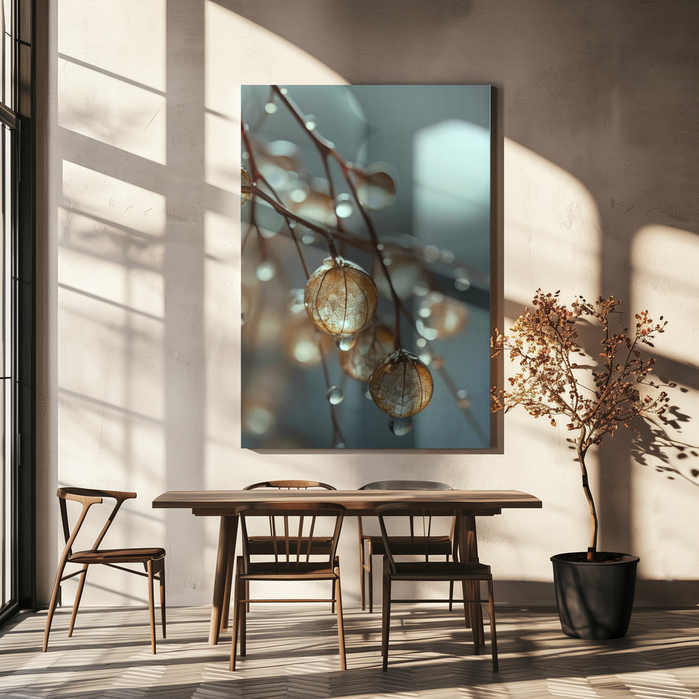 Canvas print - Tiny Glass Berries No 2 over dining table