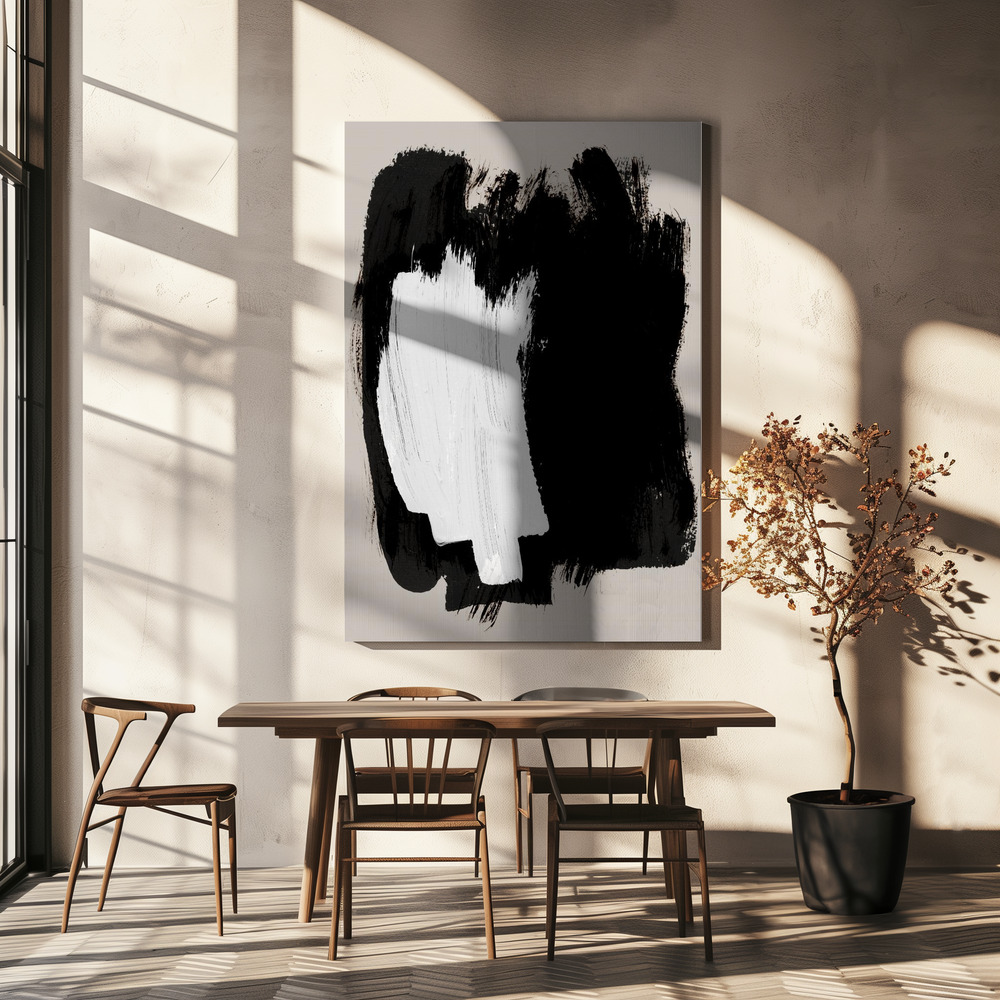 Canvas print - Abstract Brush Strokes 16 over dining table