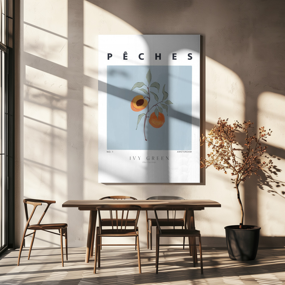 Canvas schilderi - Peaches boven eettafel