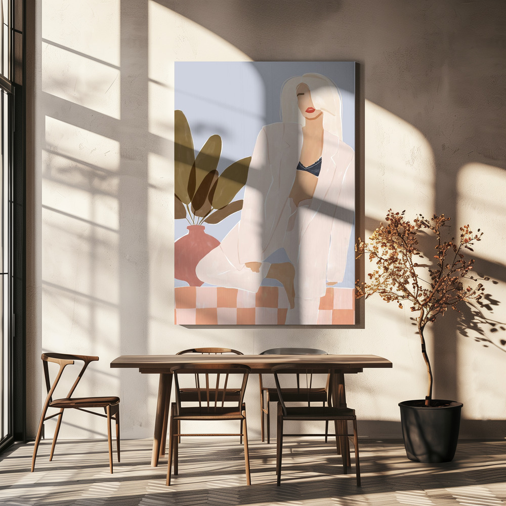 Canvas print - Too Lazy To Yoga over dining table