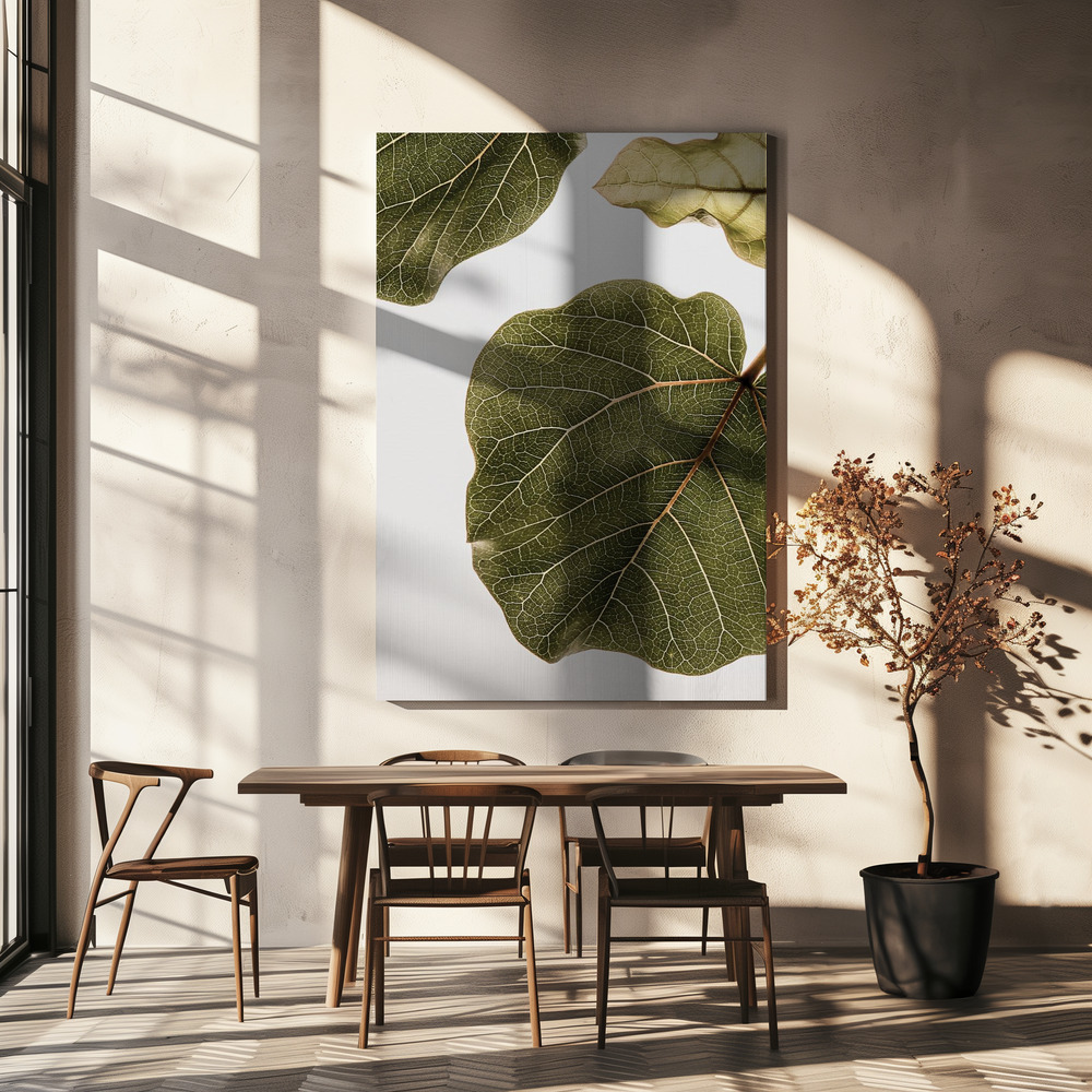Lienzo - Abutifolia No2 sobre la mesa del comedor