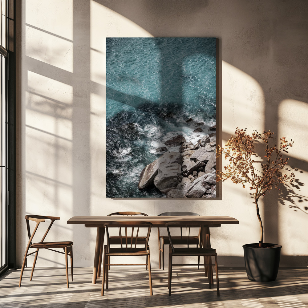 Lienzo - Aqua Shores sobre la mesa del comedor