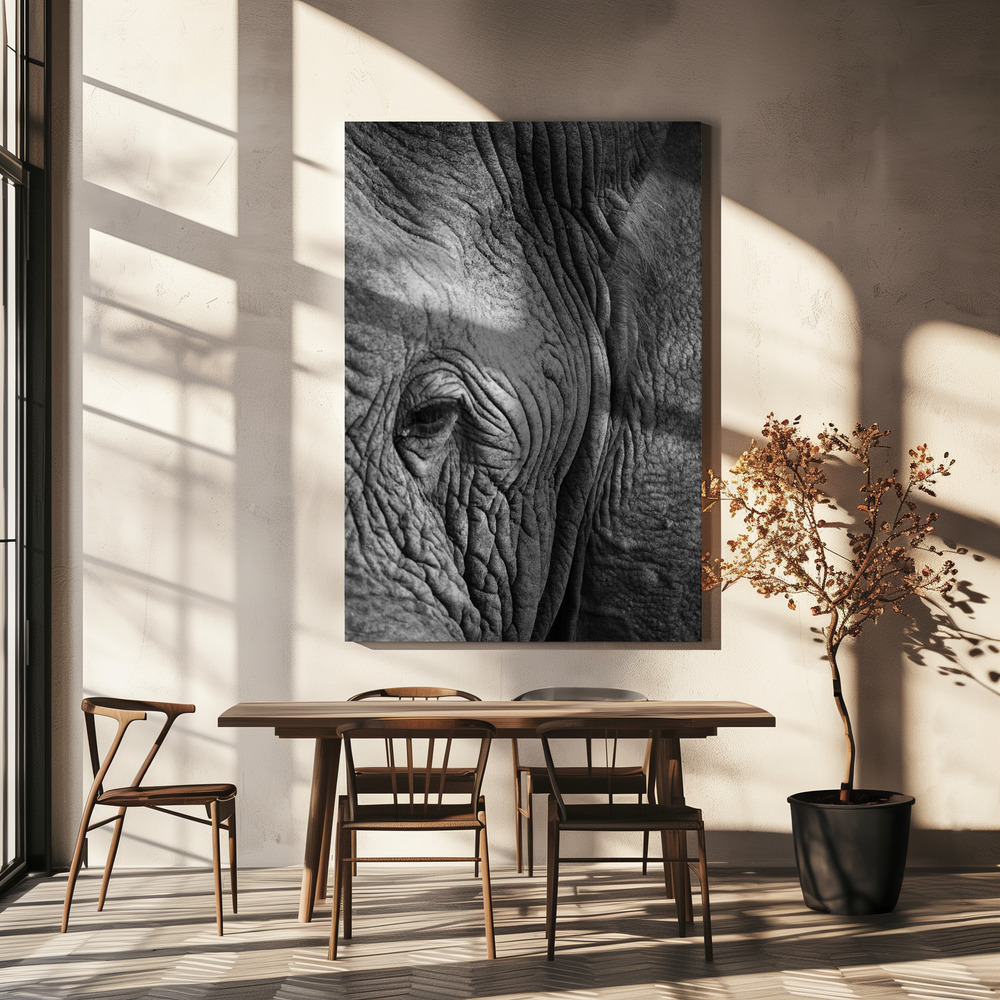 Lærred - Elephant Study over spisebordet