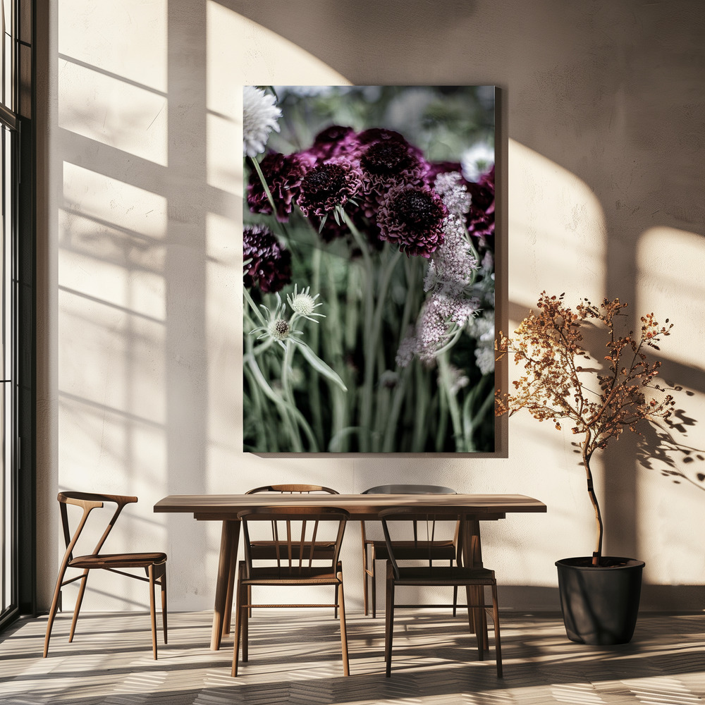 Canvas print - Purple Heart over dining table
