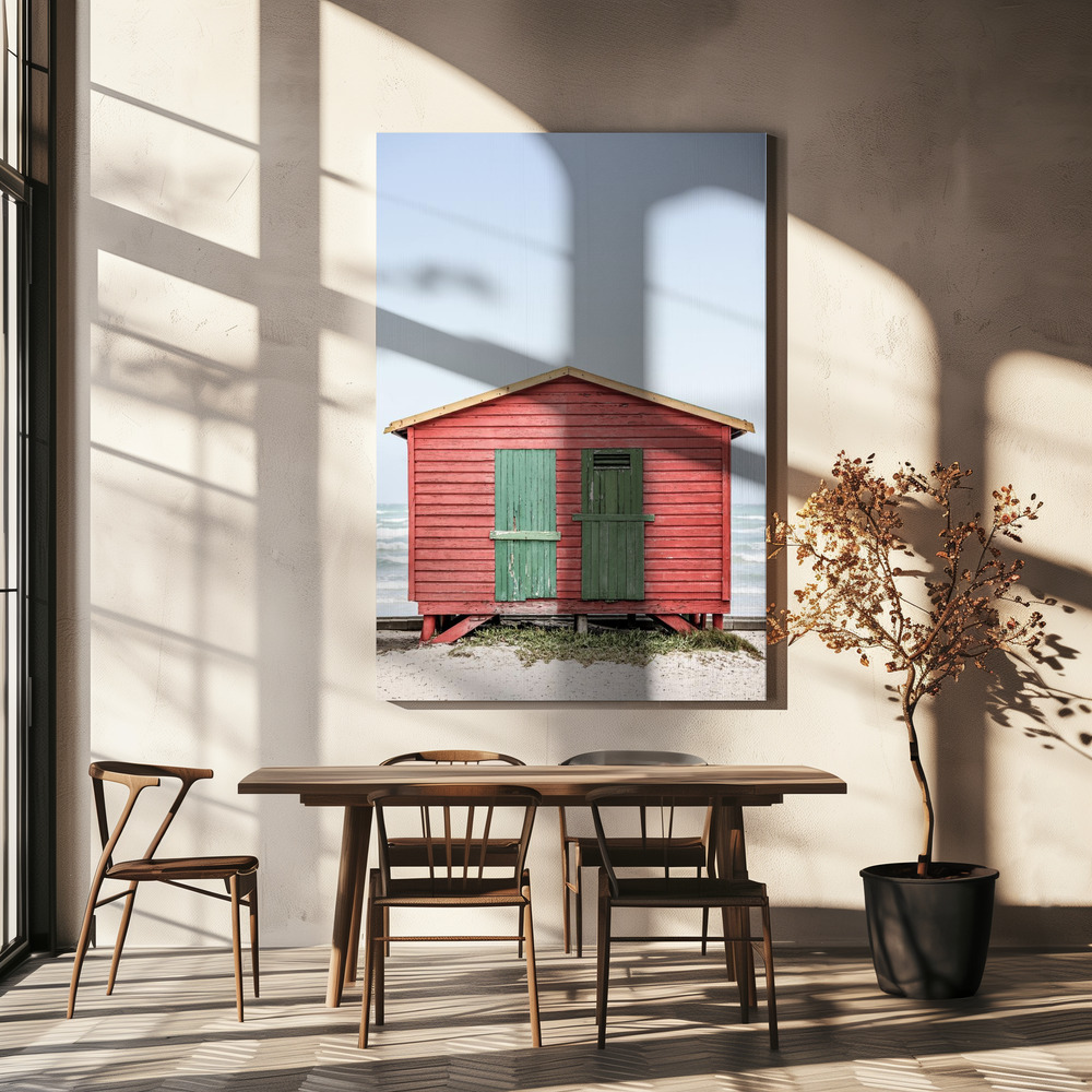 Lærred - Red Hut over spisebordet