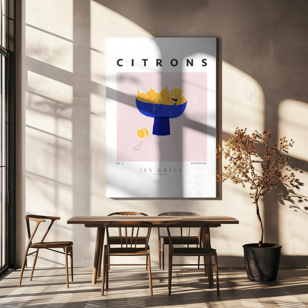 Canvas print - Lemons over dining table