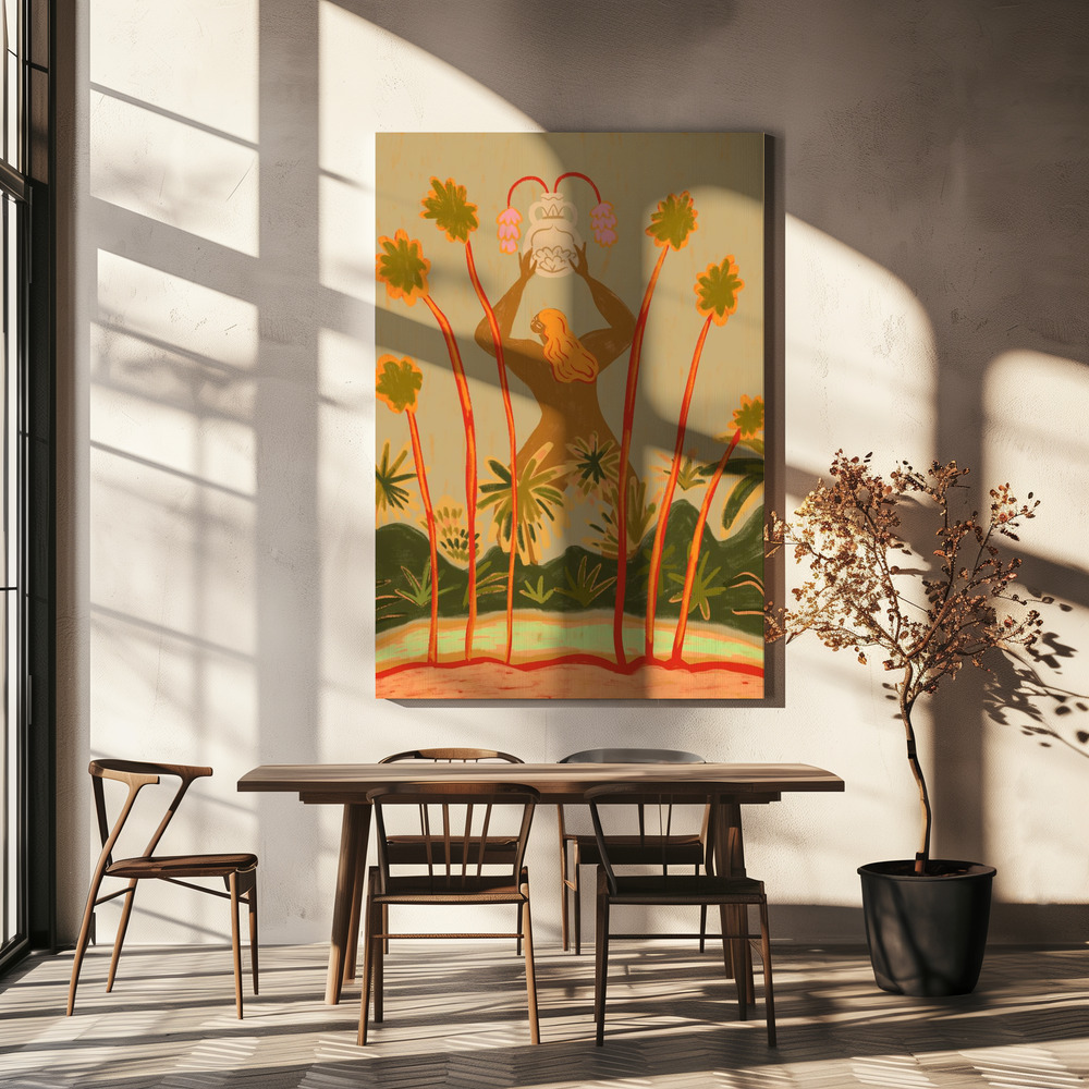 Lienzo - Beyond The Trees sobre la mesa del comedor