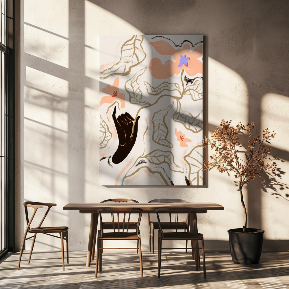 Canvas print - Fleur over dining table