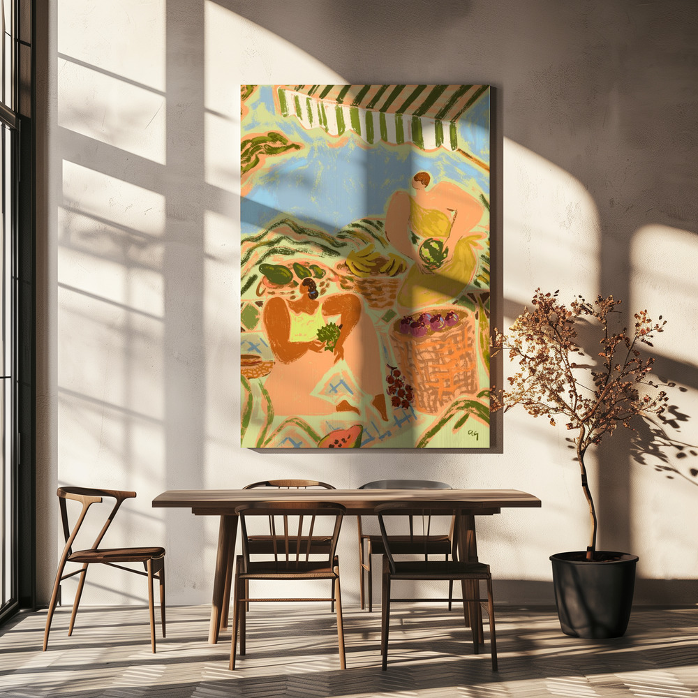 Lienzo - Fruit Stand sobre la mesa del comedor