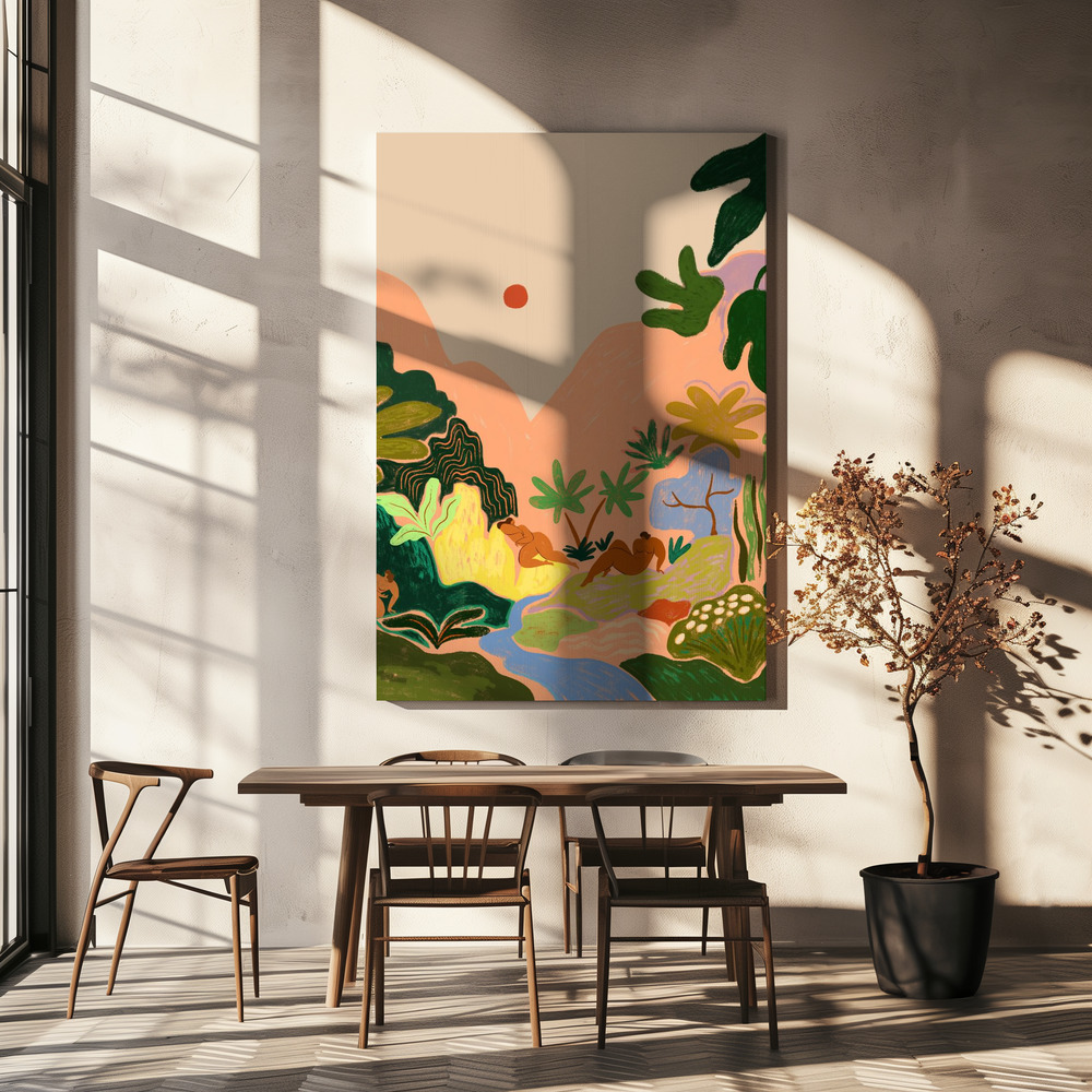 Lienzo - Lost In Paradise No2 sobre la mesa del comedor