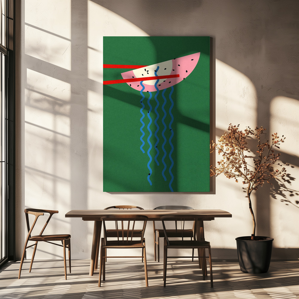 Canvas schilderi - Hollywood Ramen boven eettafel