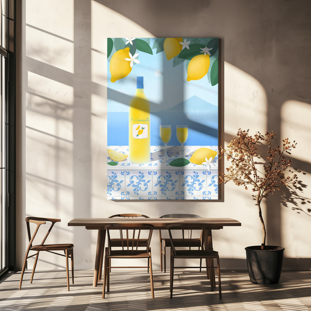 Canvas print - Limoncello over dining table