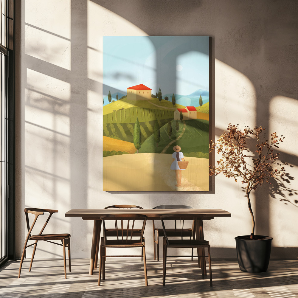 Canvas print - Tuscany over dining table