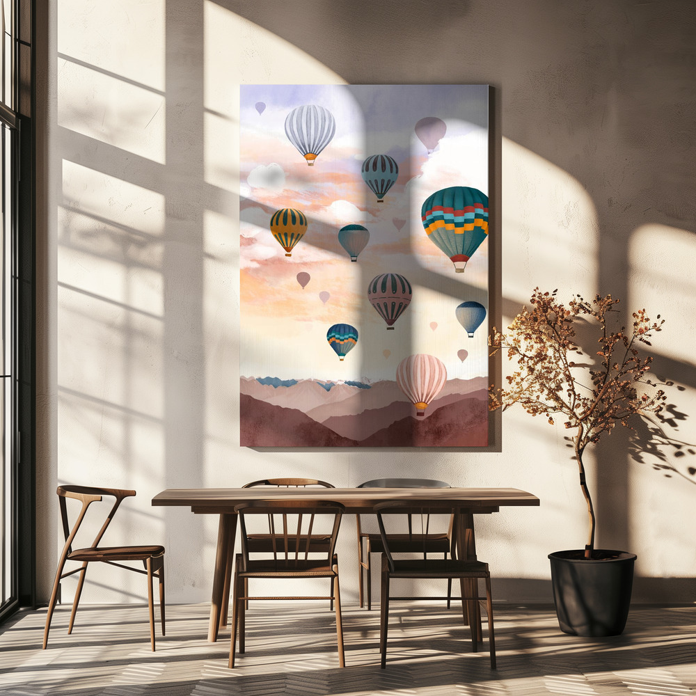 Canvas print - Airballoon Sky over dining table