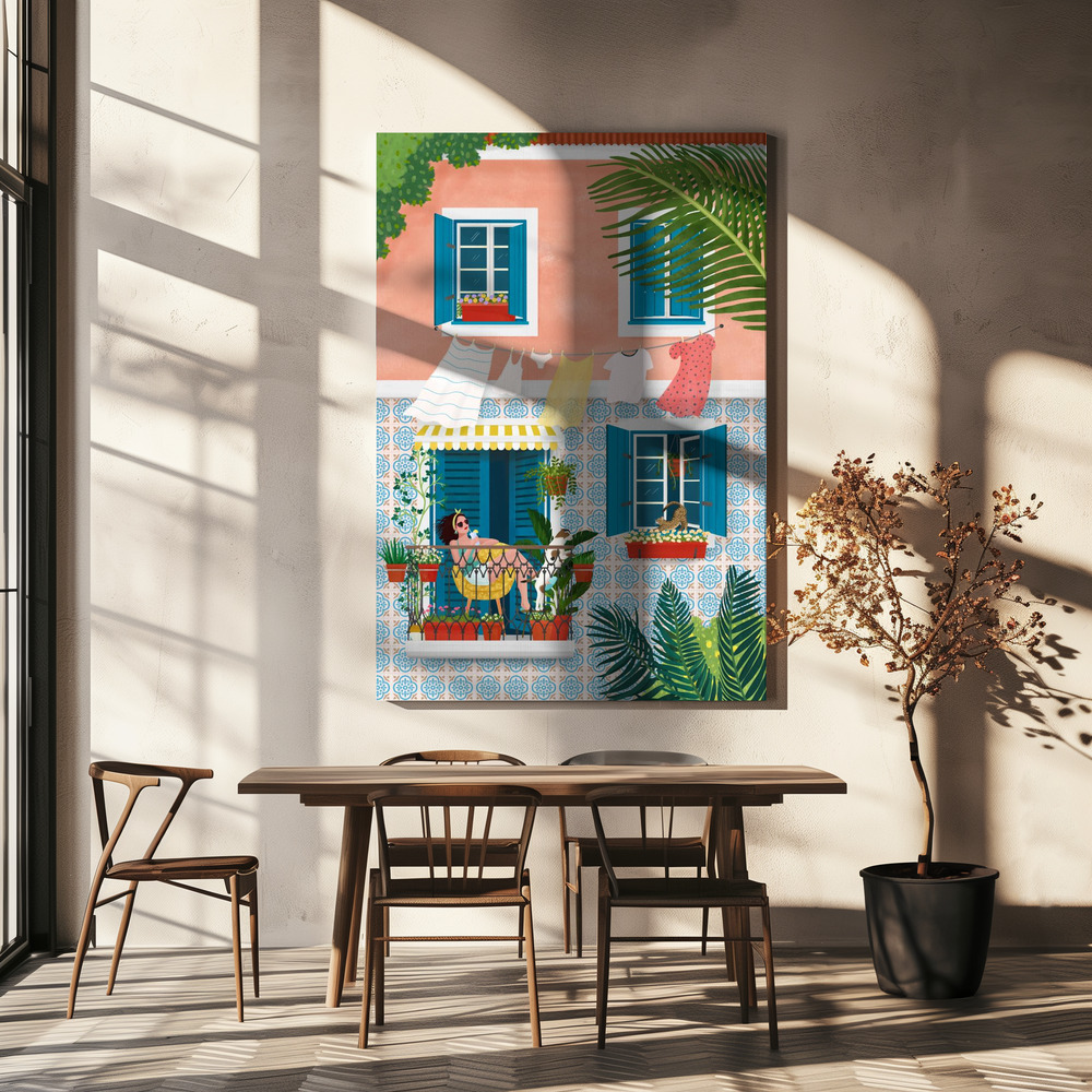 Canvas print - Lisbon over dining table