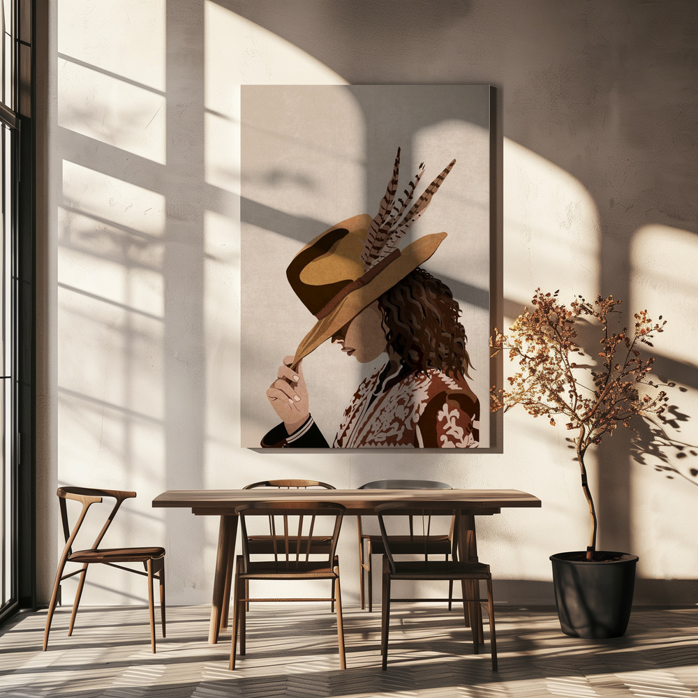 Canvas print - Feathered Elegance over dining table