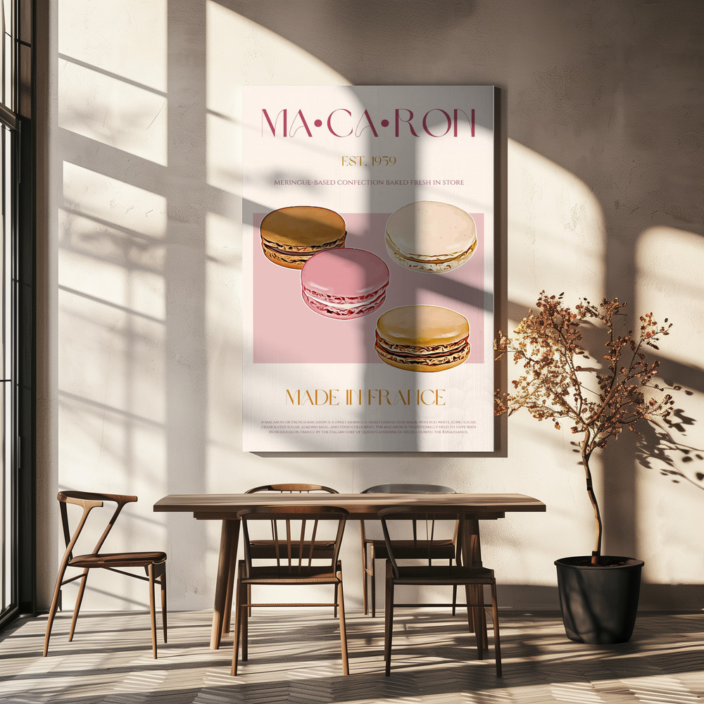 Lærred - Macaron Print over spisebordet