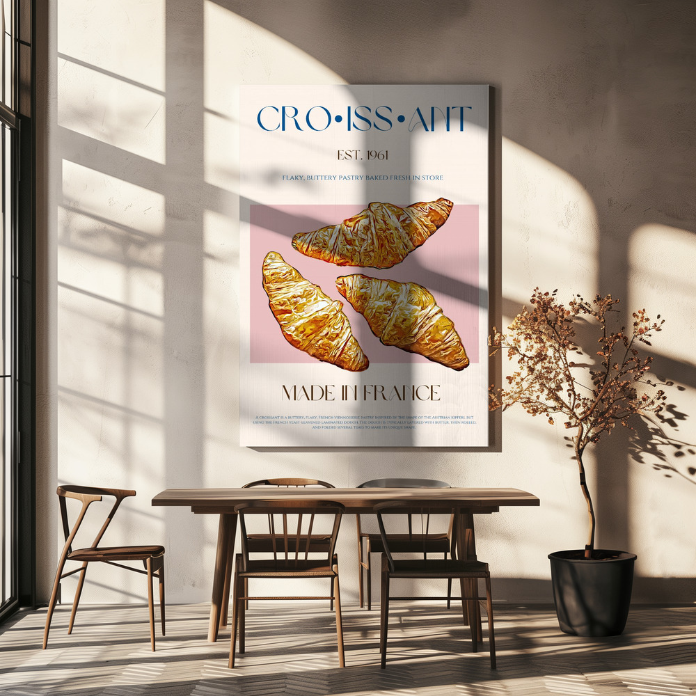 Lærred - Croissant Print over spisebordet