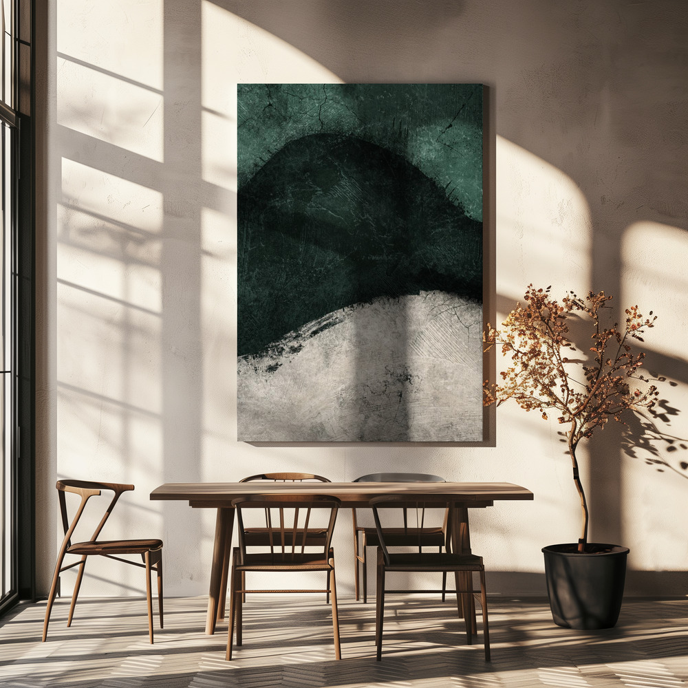 Canvas taulu - Midnight Emerald No3 ruokapöydän yli