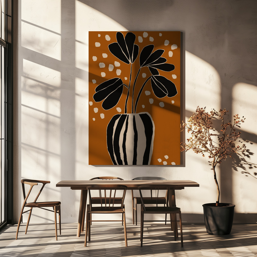 Lienzo - Ochre Still Life No 4 sobre la mesa del comedor