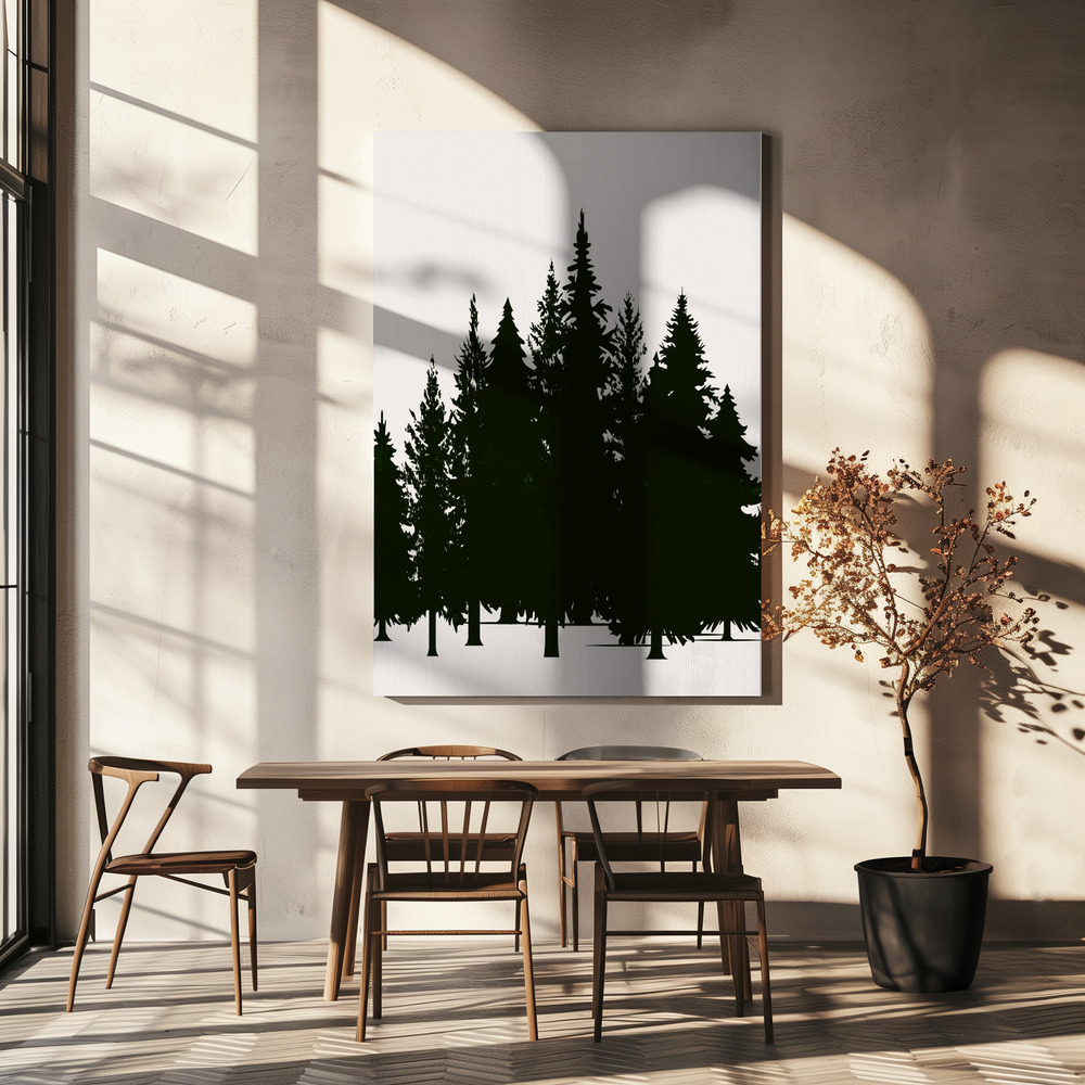 Canvastavla Tannenwald (dark) - Tavla över matbord