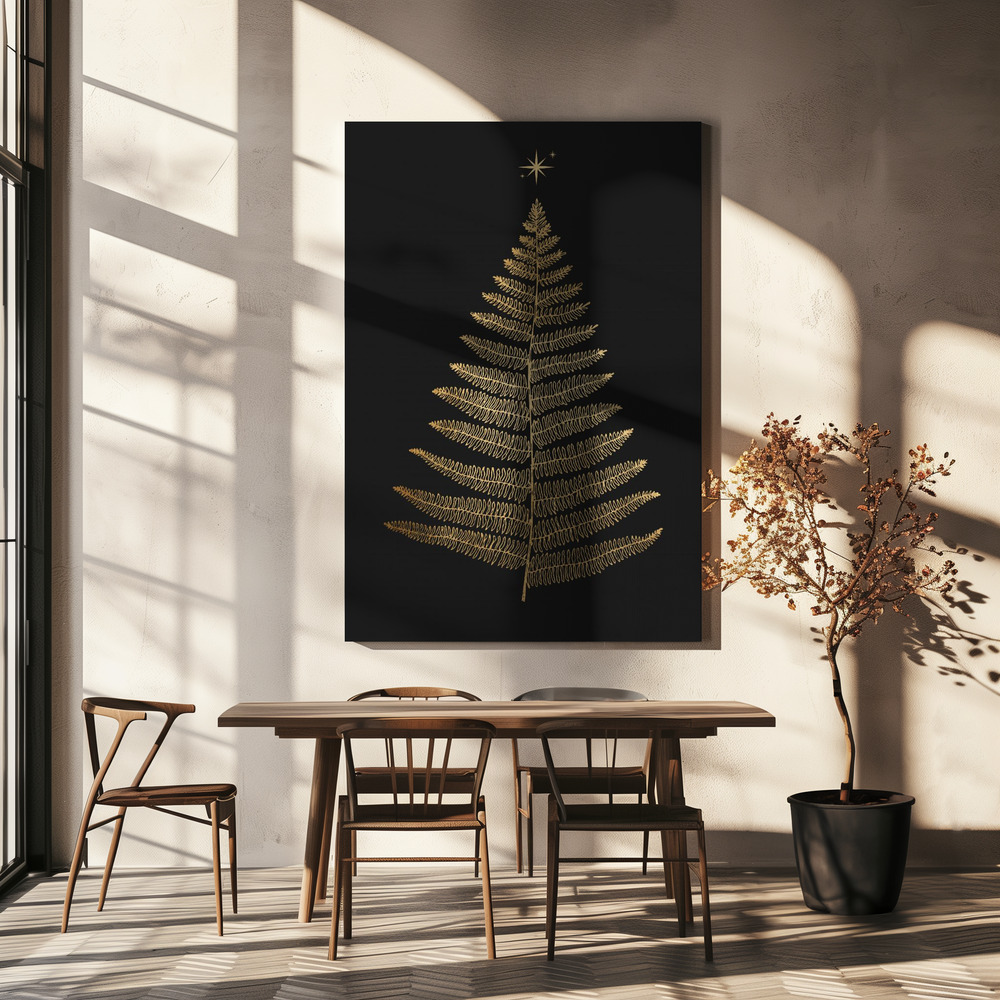 Canvas print - Shining Bright At Christmas Night over dining table