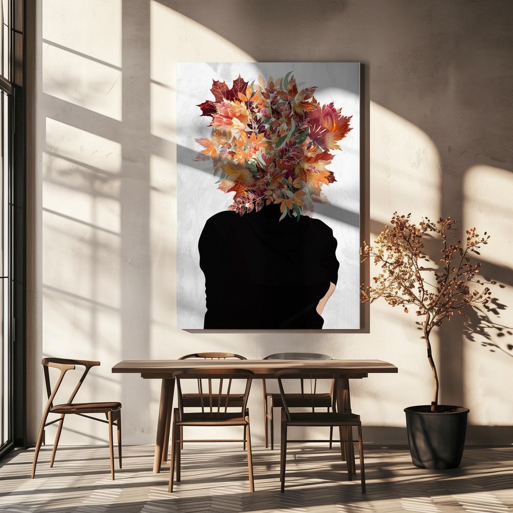 Canvas print - Autumn Face - Marilyn Monroe over dining table