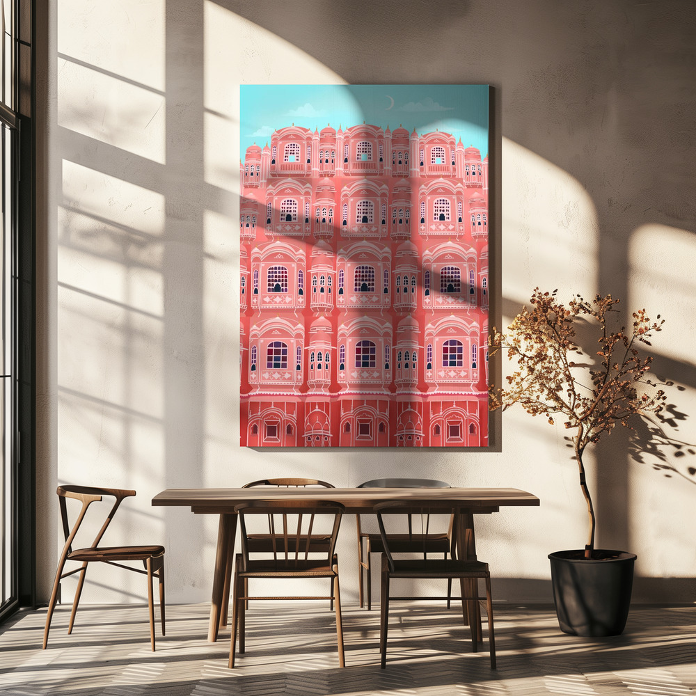 Canvas taulu - Jaipur, India ruokapöydän yli