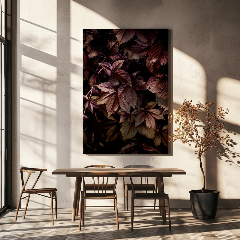 Lienzo - Autumn Leaves 13 sobre la mesa del comedor
