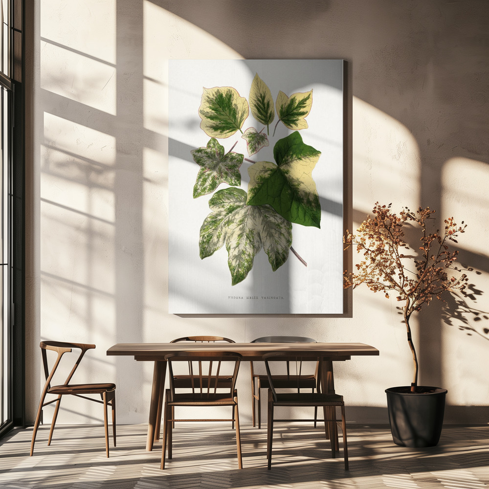 Canvas taulu - Green Leaf Illustration ruokapöydän yli