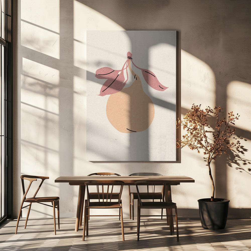 Canvas print - Pear over dining table