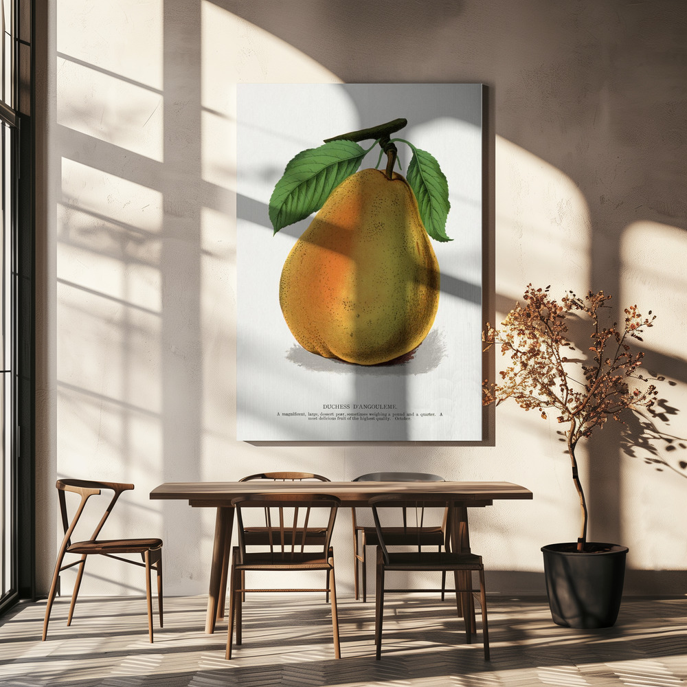 Canvas print - Duchess D'angouleme Pear Lithograph over dining table