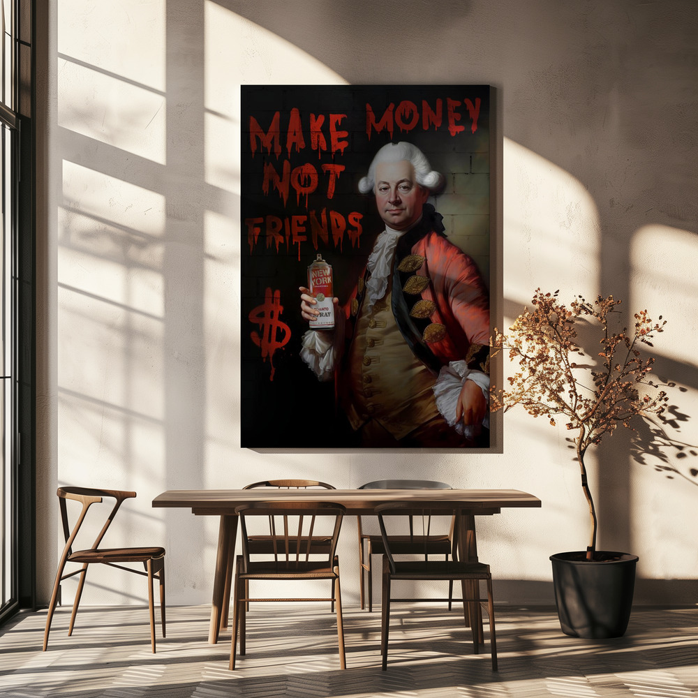 Canvas print - Make Money Not Friends over dining table