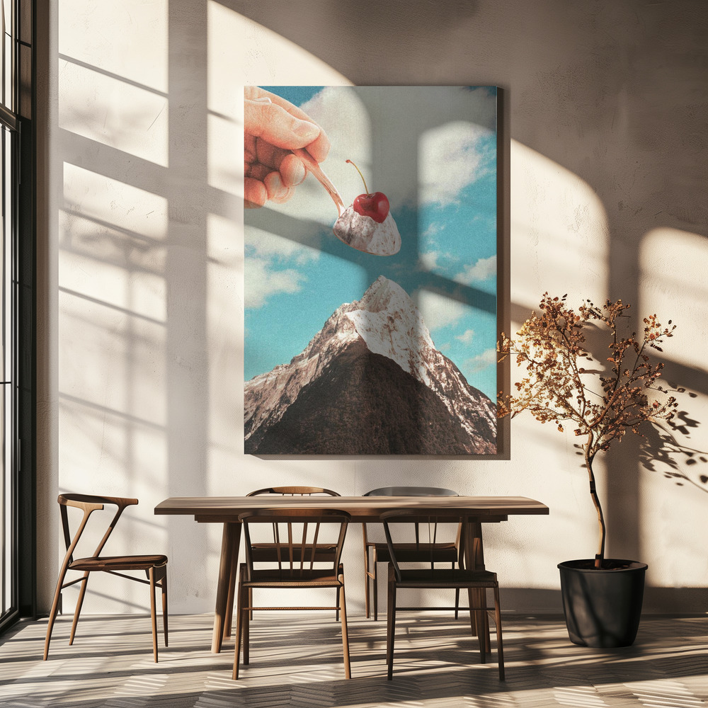 Canvas schilderi - Ice Cream Sundae Summit boven eettafel