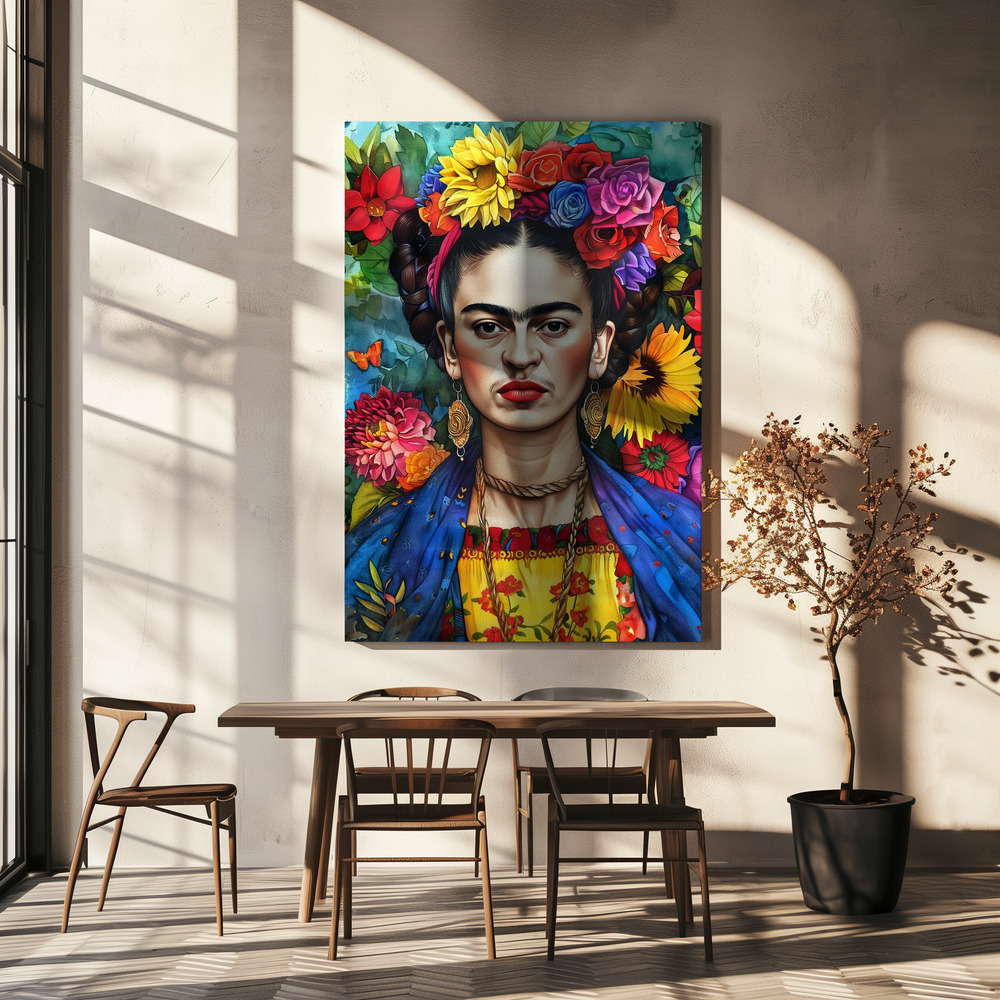 Canvas print - Frida Portrait 3 over dining table