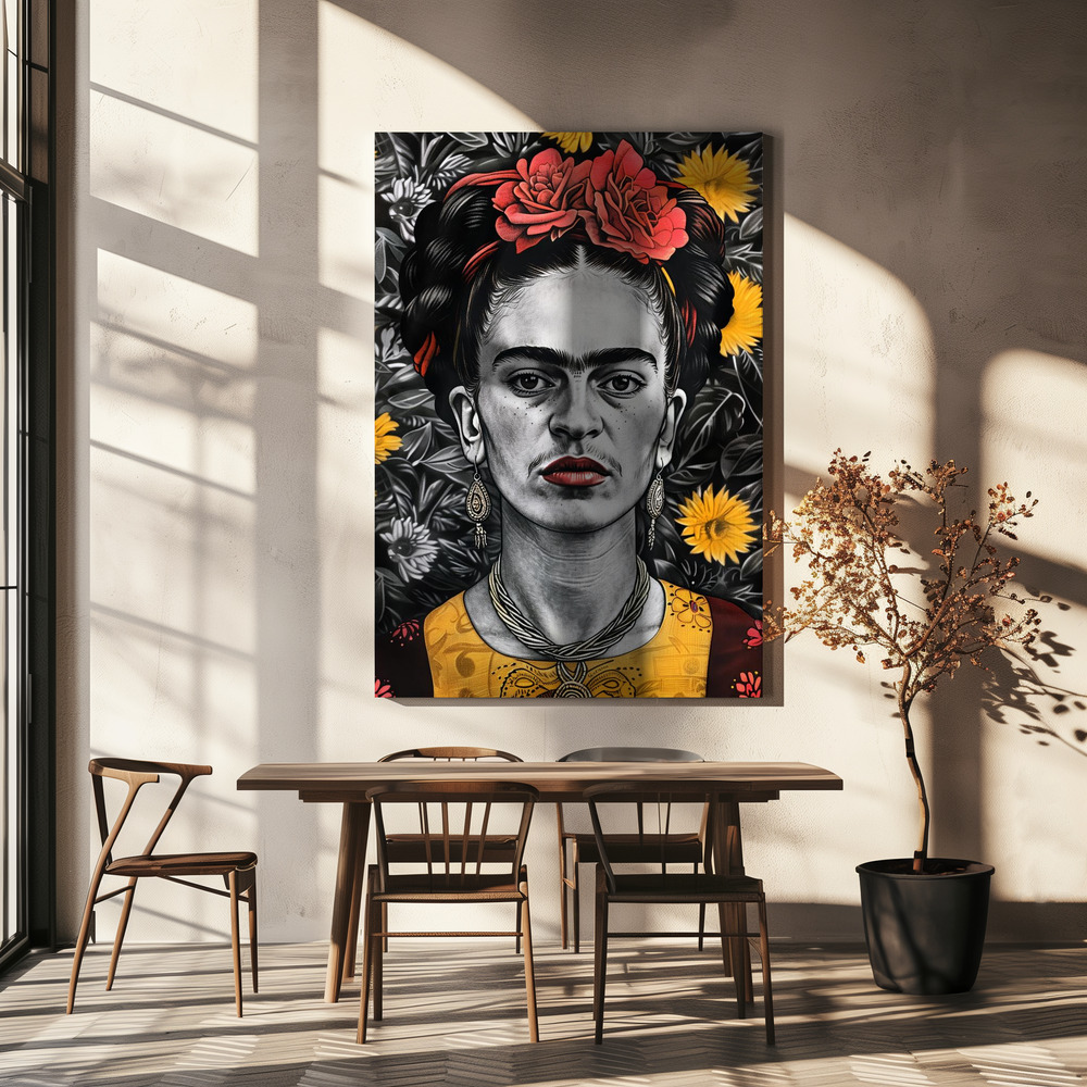 Canvas print - Frida Portrait 5 over dining table