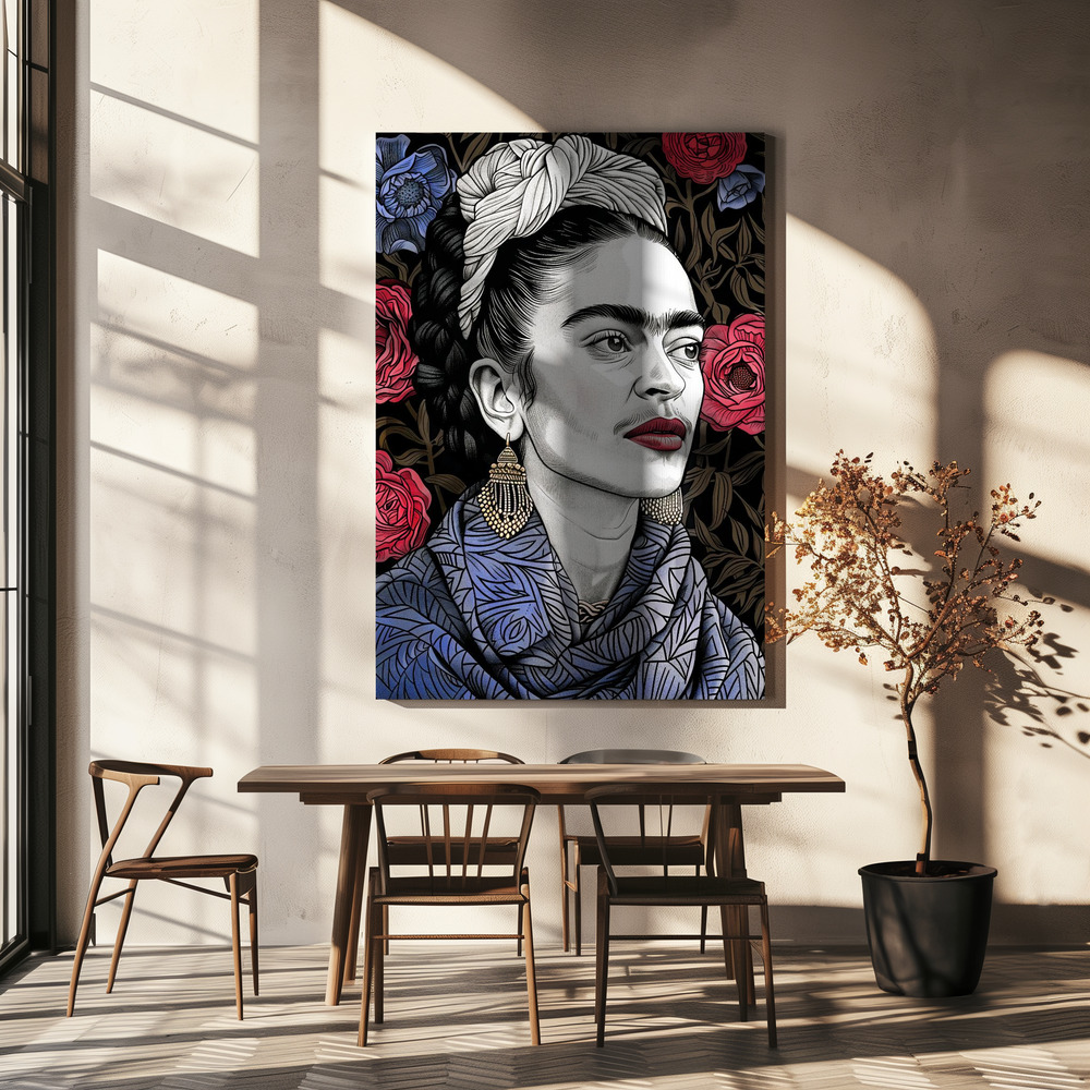 Canvas print - Frida Portrait 7 over dining table