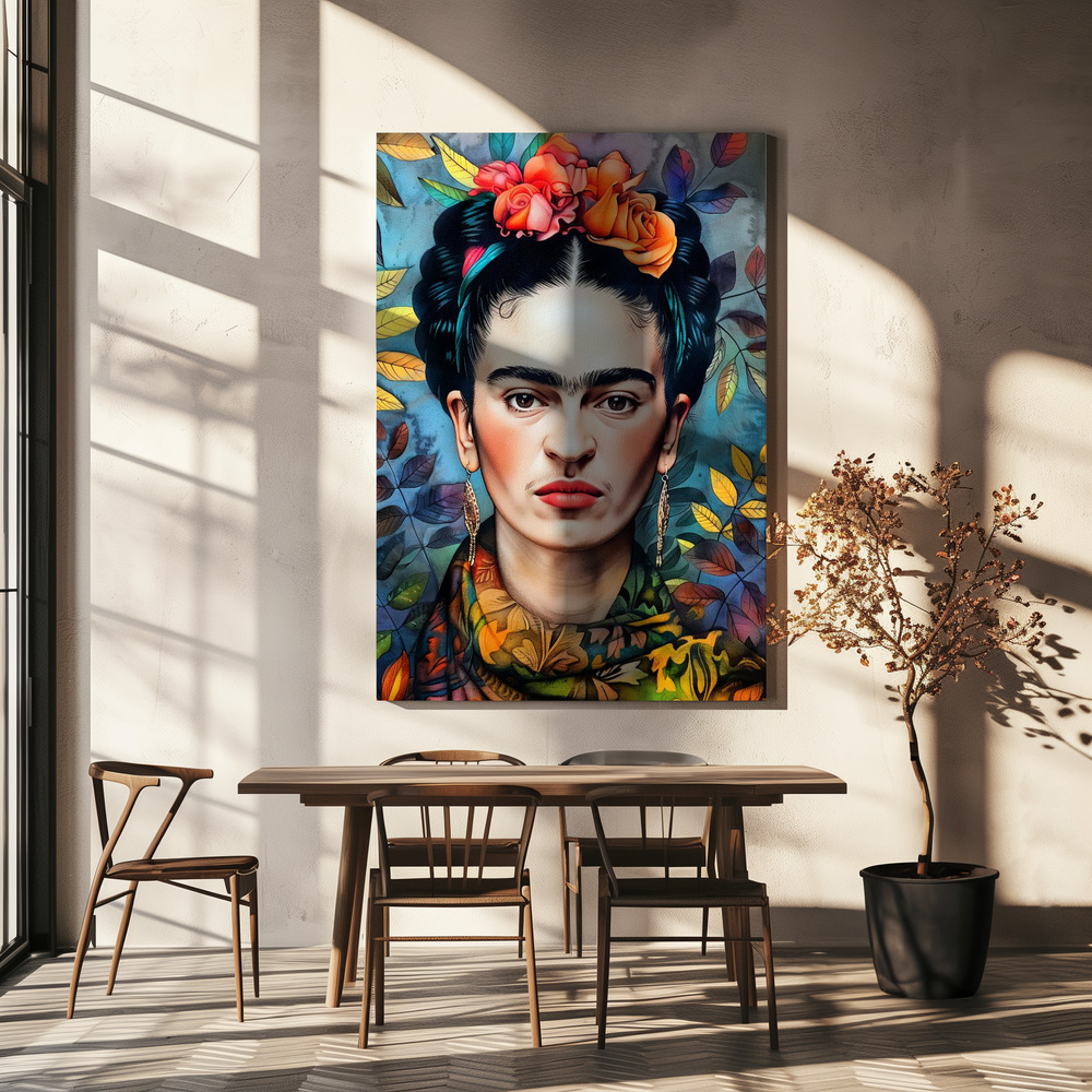 Canvas print - Frida Portrait 8 over dining table