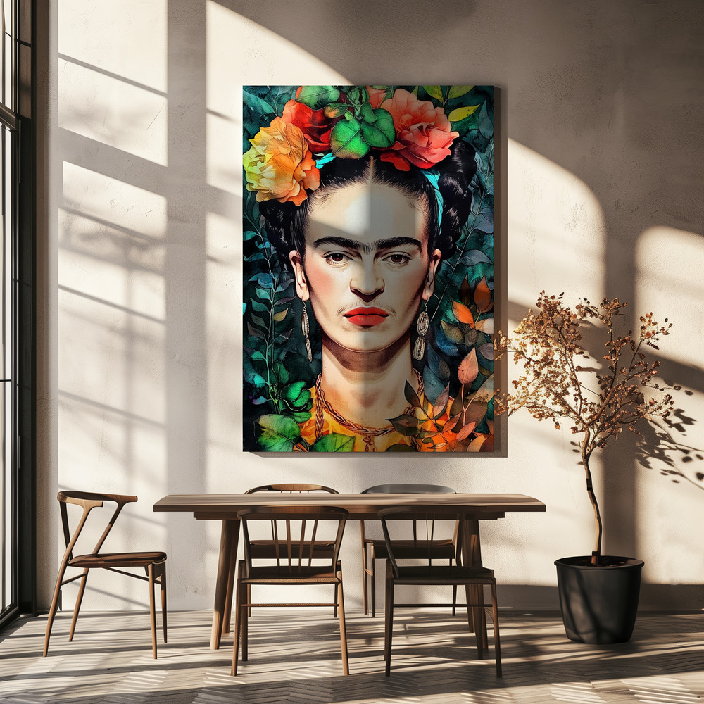 Canvas print - Frida Portrait 9 over dining table