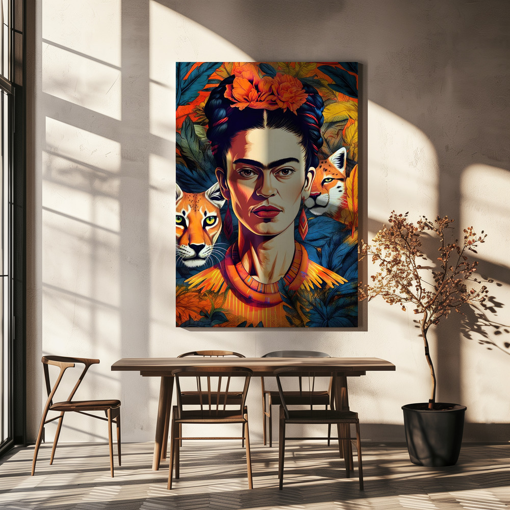 Canvas print - Frida Portrait 13 over dining table
