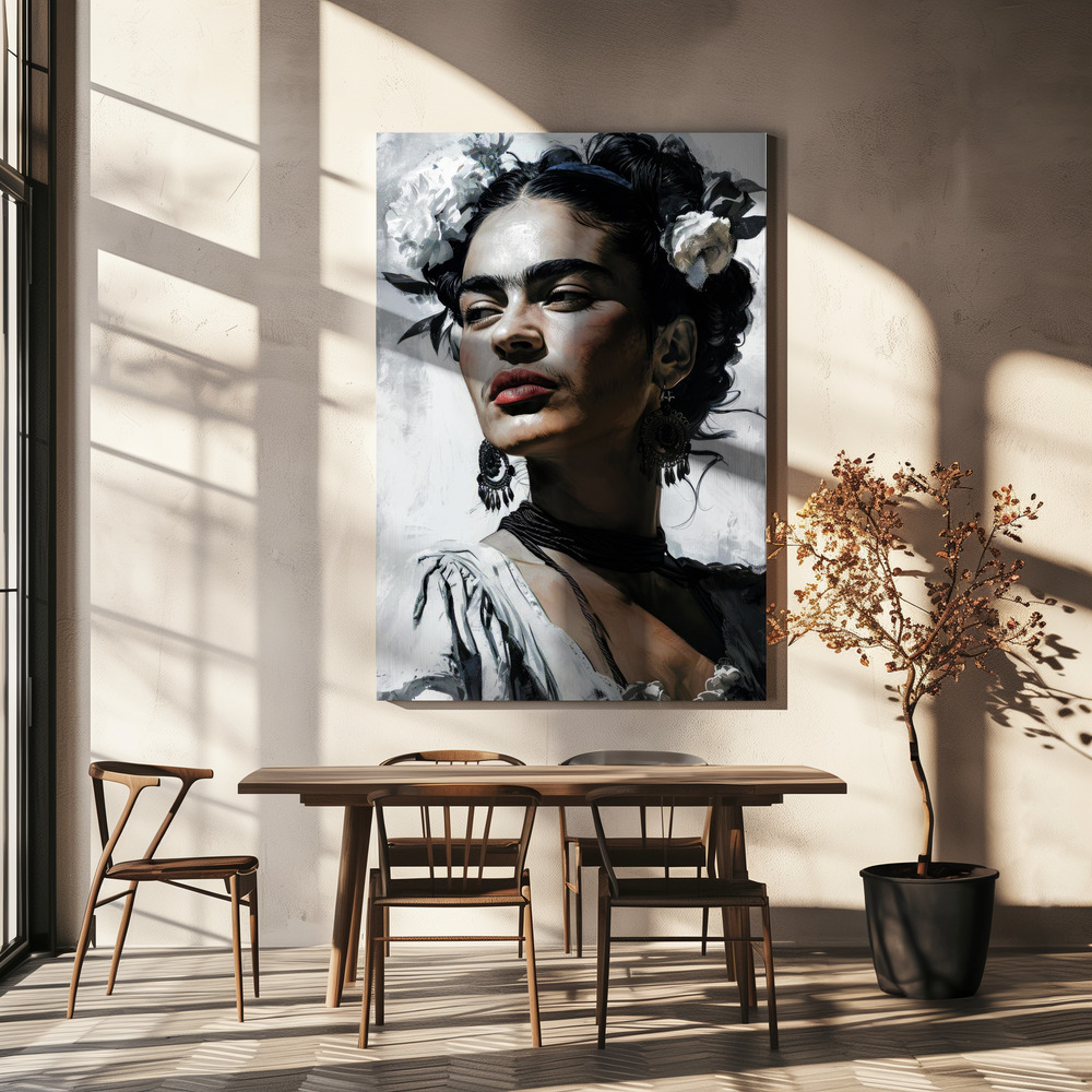 Canvas print - Frida Portrait 14 over dining table