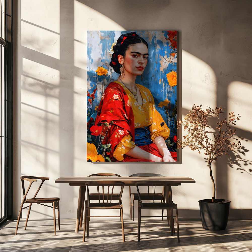 Canvas print - Frida Portrait 4 over dining table