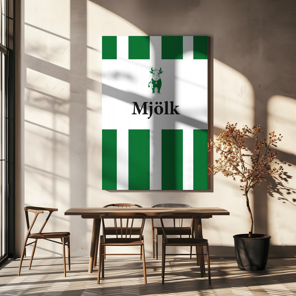 Canvas print - Mjölk Grön over dining table