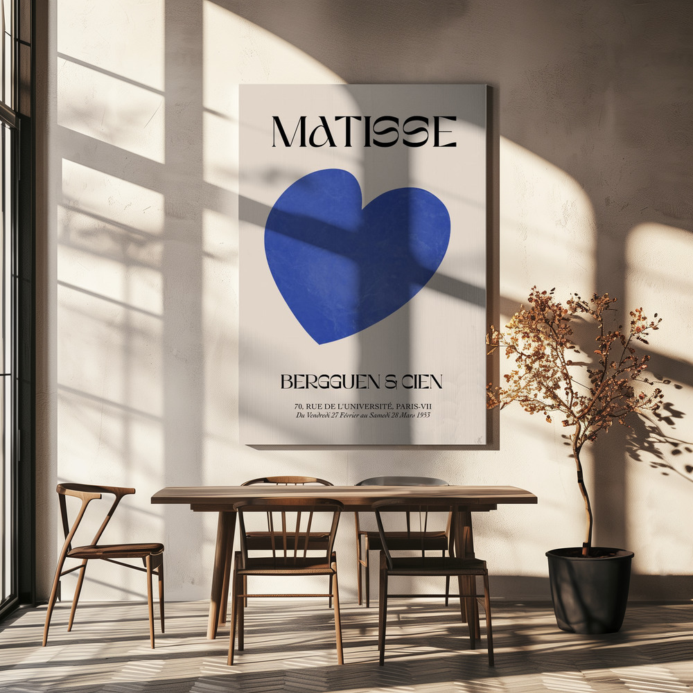 Canvas print - Blue Heart over dining table