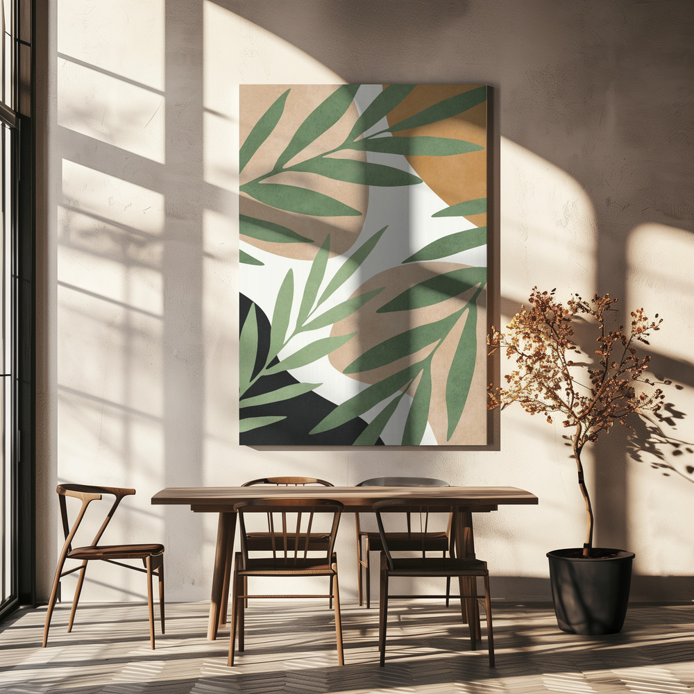 Canvas taulu - Floral and tropical 5 ruokapöydän yli