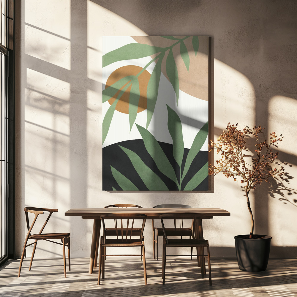 Canvas taulu - Floral and tropical 4 ruokapöydän yli