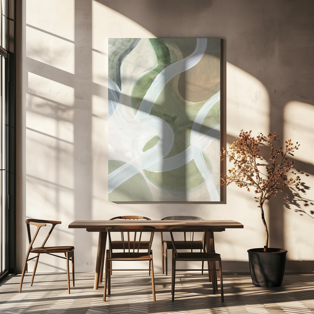 Canvas taulu - Abstract Loops 1 ruokapöydän yli