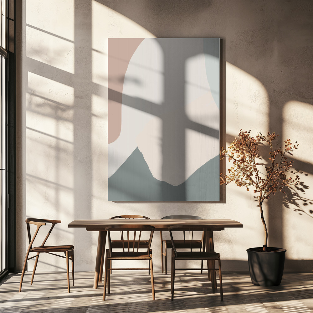 Canvas print - Soothing Beige Abstract over dining table